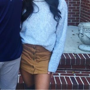 Button Front Mini Skirt